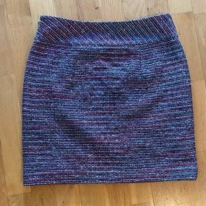 Loft Multi Colored Tweed Mini Skirt